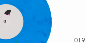 Vinyle marbré bleu transparent-bleu opaque
