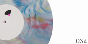 Vinyle marbré transparent-bleu-rose-jaune opaque