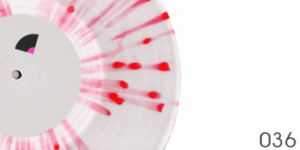 Vinyle éclaté transparent-rouge